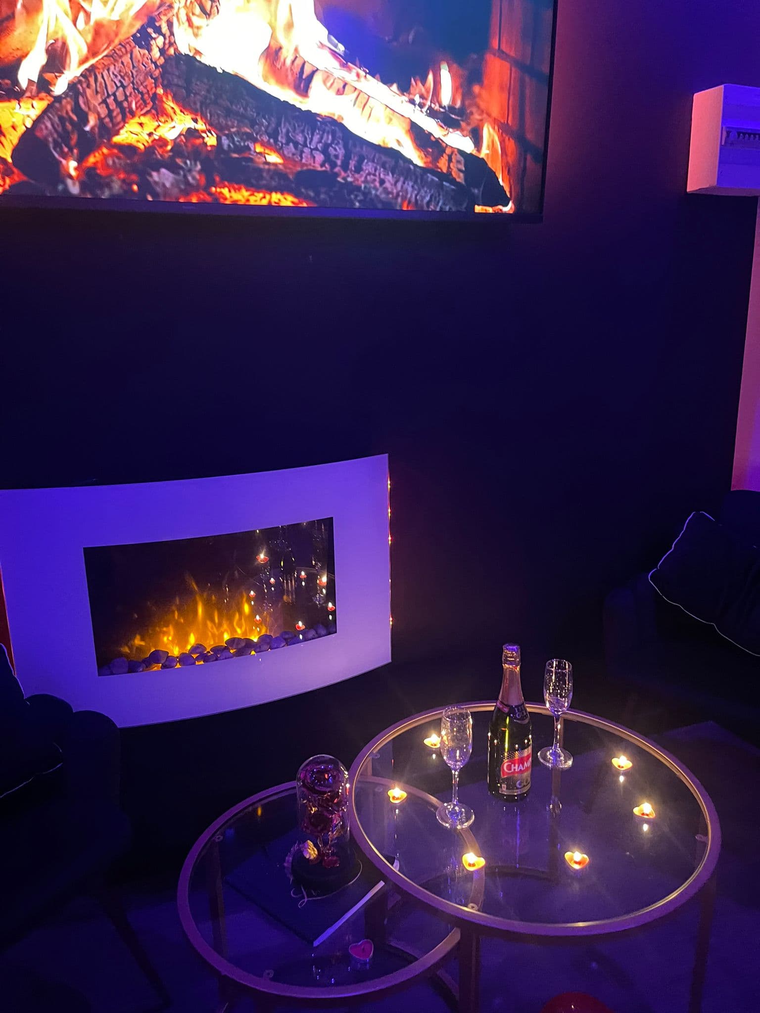 Ambiance romantique avec champagne