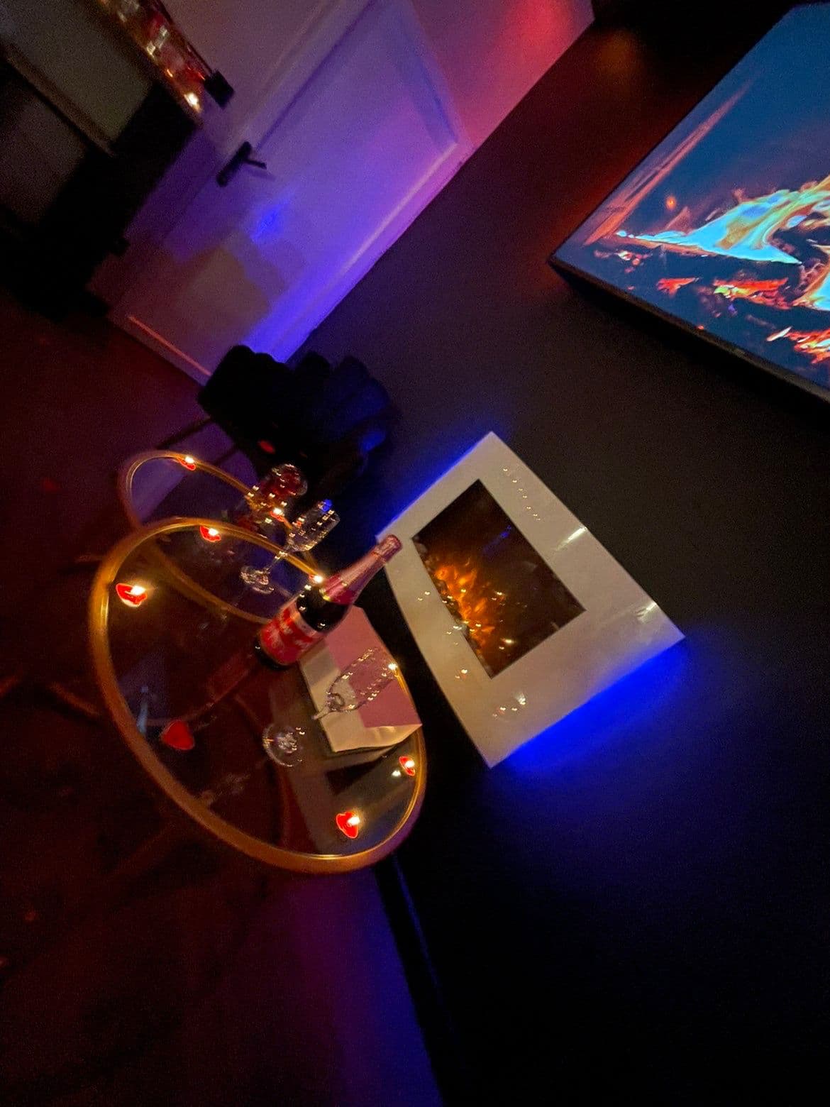 Ambiance romantique avec champagne